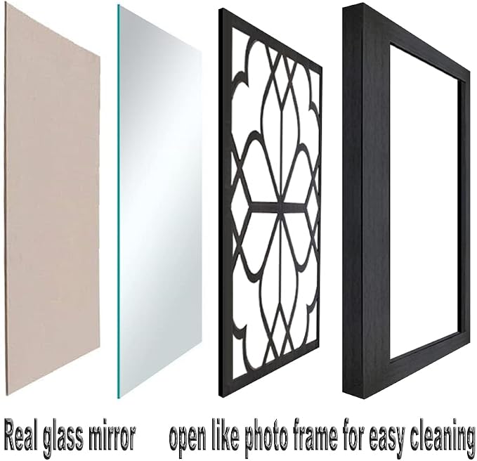 Wocred Set of 4 Mirrors Square Wall Mirror, Gorgeous Rustic Farmhouse Accent - Image 2