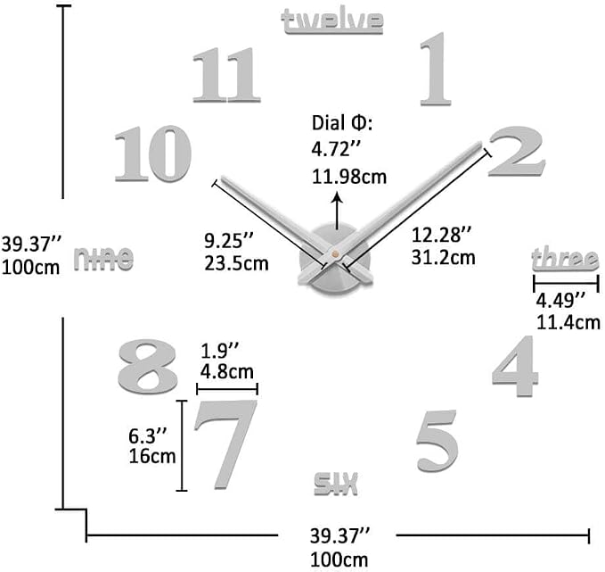 VANGOLD Large Wall Clocks for Living Room Decor, DIY Wall Clock Modern 3D Wall - Image 3
