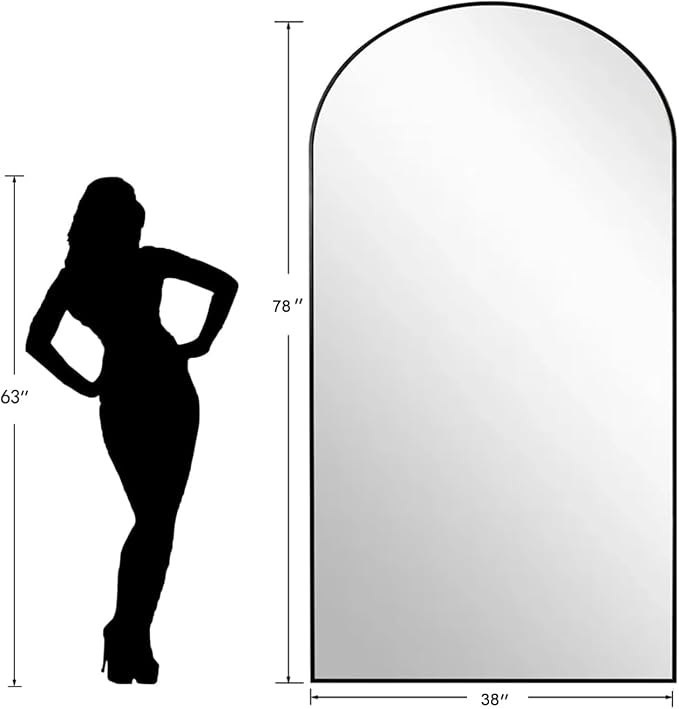 Dewfig Arched Full Length Mirror, Oversized Full Body Mirrors - Image 9