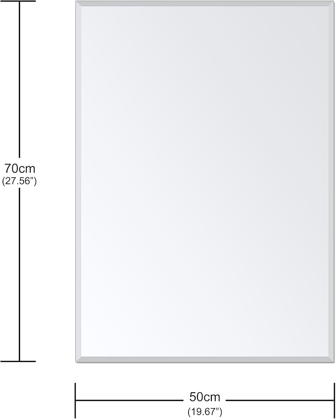 Ruomeng Wall Mirror Beveled Edge Frameless Mirror 20” x 28“ Wall Mounted Mirror - Image 4