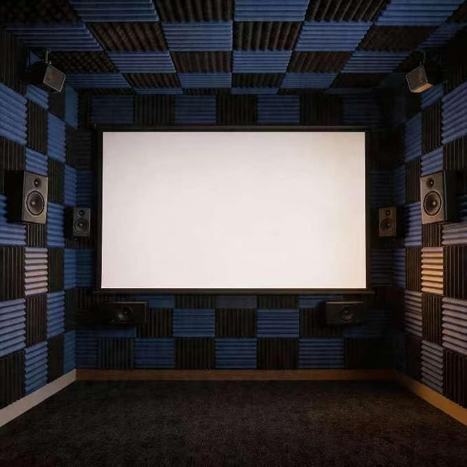 96 Pack Blue/black Absorb the echo Acoustic Foam Panel Wedge Studio - Image 6