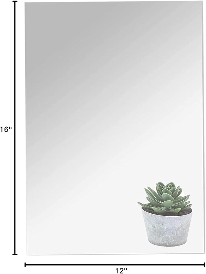 16"x12" Acrylic Mirror Sheet, Flexible Non Glass Body Mirror Tiles Large Self - Image 10