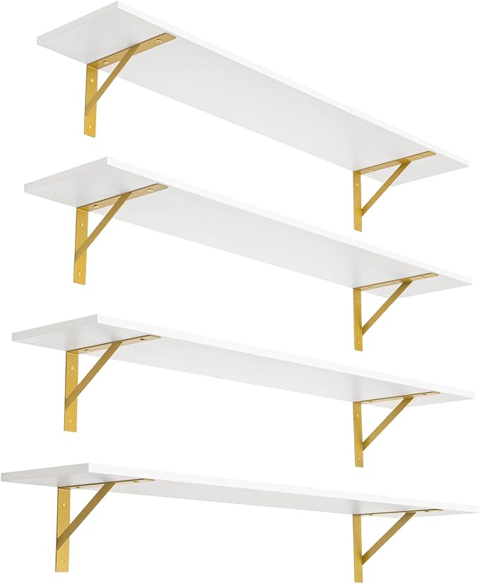 DINZI LVJ Long Wall Shelves, 47.3" Wall Mounted Shelves, Large Floating Shelves by DINZILVJ