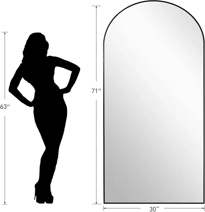 Dewfig Arched Full Length Mirror, Full Body Mirrors - Image 8