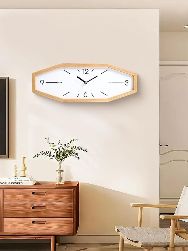 DaguyS Wooden Retro Wall Clocks, 18 Inches Square Clocks Rectangular Wall Clock - Image 6