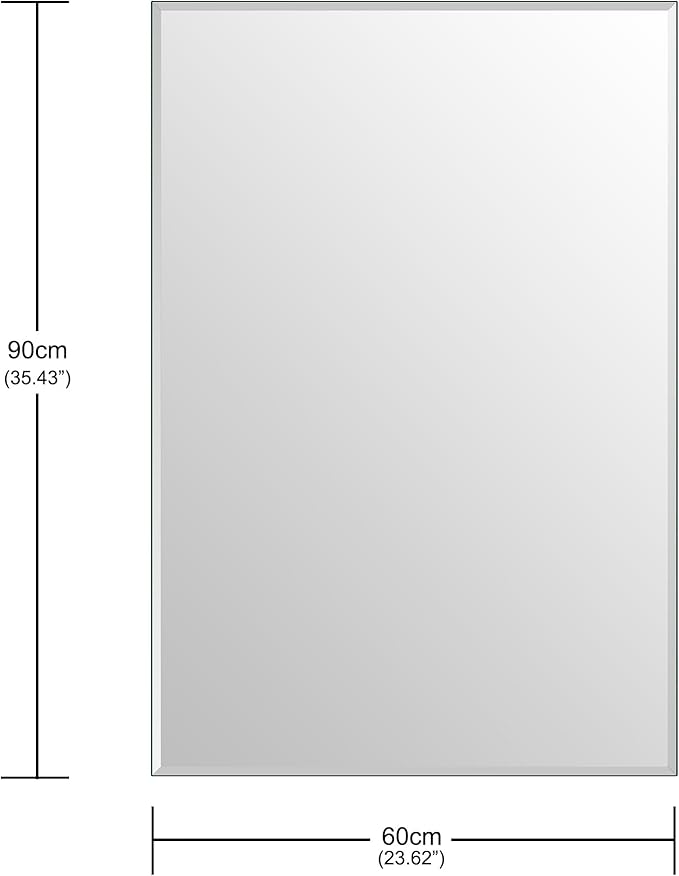 Ruomeng Wall Mirror Beveled Edge Frameless Mirror 24” x 36" Accent Mirror - Image 4