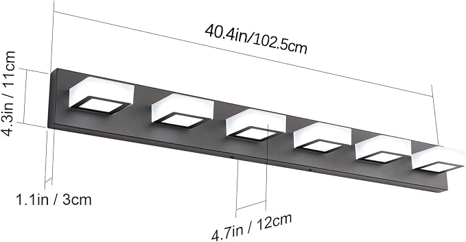 Ralbay Modern Black Vanity Lights Fixtures 6 Lights Acrylic Modern LED Matte - Image 5