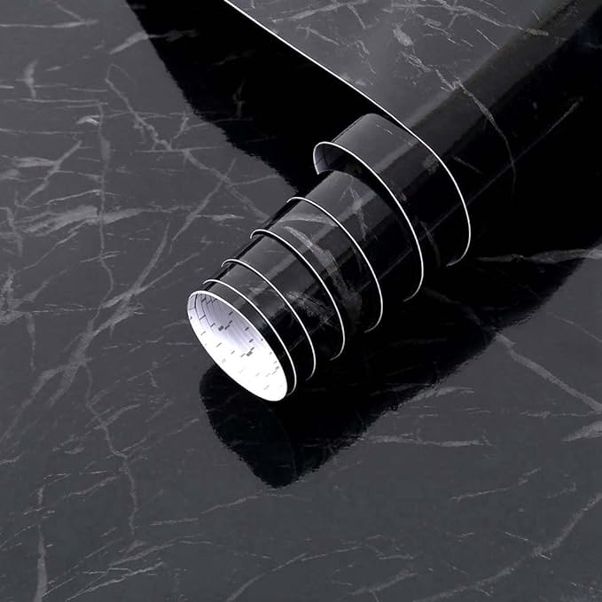 Arthome Black Marble, 17x393 Inches Peel and Stick Wallpaper, Marble Contact by ArthomeWALLDECOR