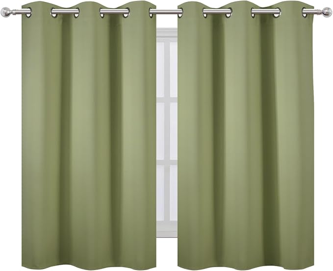 LEMOMO Sage Green Blackout Curtains/38 x 54 Inch/Set of Two Panels Grommet - Image 2