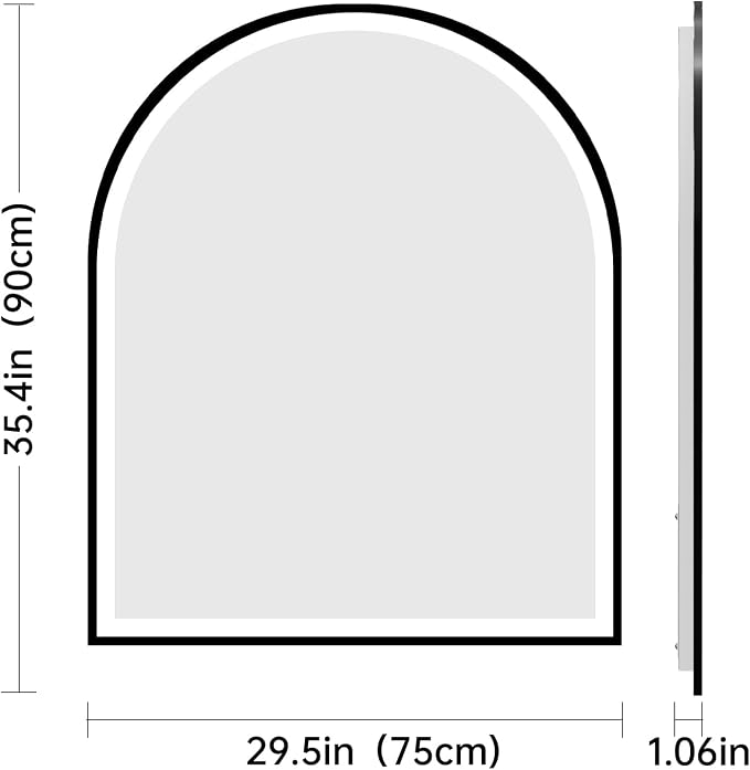 Arched LED Mirror for Bathroom 30"x36", 3 Color Changing, Shatterproof - Image 8