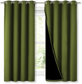 NICETOWN 100% Blackout Curtains 54" Long, Olive Green, 1 Pair, Double-Deck by NICETOWN