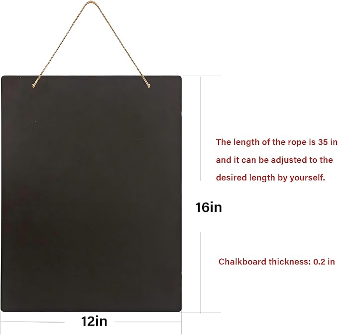 Hanging Chalkboard 12x16 Inch Double-Sided Chalkboard Sign Decorative - Image 2