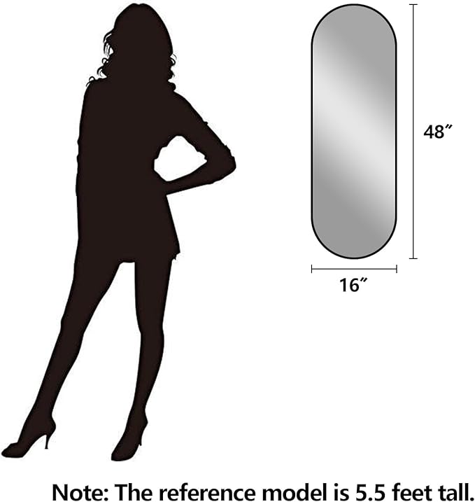 Oval Full Length Mirror, Ultra-Clear Explosion-Proof, Simple and Classic Deco - Image 2