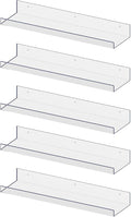 RLAVBL 5 Pack Acrylic Shelves, Living Room, Kitchen Storage by RLAVBL