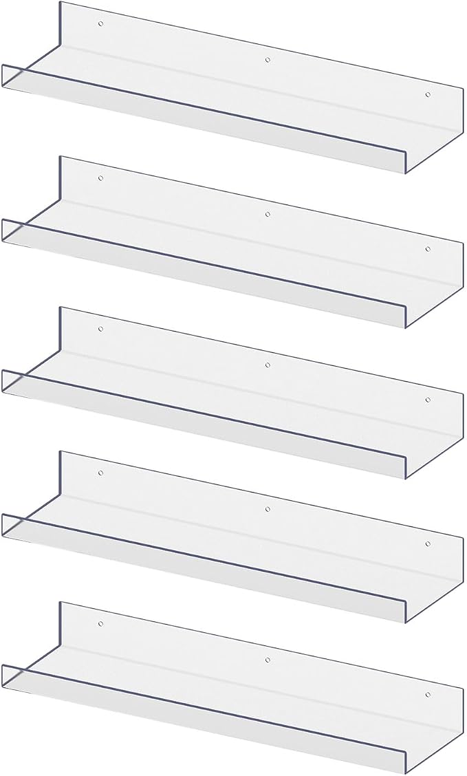 RLAVBL 5 Pack Acrylic Shelves, Living Room, Kitchen Storage by RLAVBL