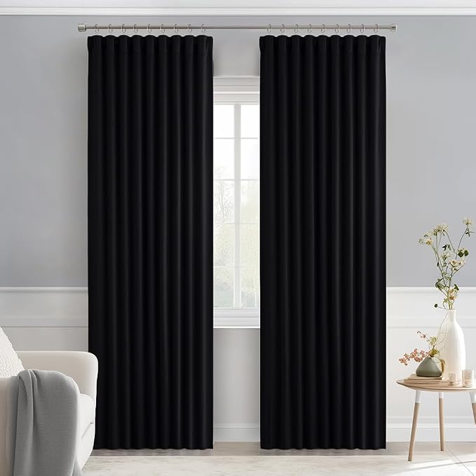 MIULEE Back Tab Blackout Curtains 90 Inch Long 2 Panels Set - Image 9