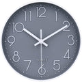 jomparis 10 Inch Gray Wall Clock Battery Operated Silent & Non-Ticking Wall by JOMPARIS