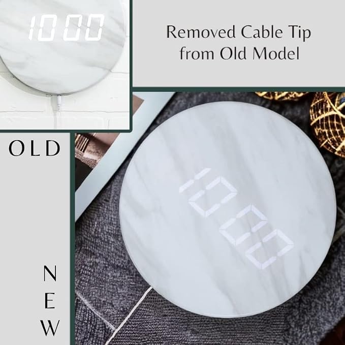 Minimalist LED Digital Wall Clock – USB Powered | Grey Concrete Style | 12/24 - Image 5