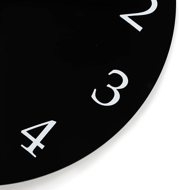 Lafocuse 12 Inch Wooden Black Wall Clock Battery Operated Silent Non-Ticking - Image 6