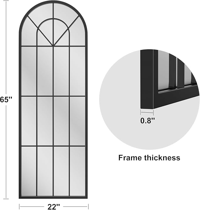 Degfig Arched Full Length Mirror - Image 3