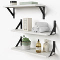 Forbena White Floating Shelves for Wall Decor Set of 3, 17 x 6 Inches Bathroom by Forbena