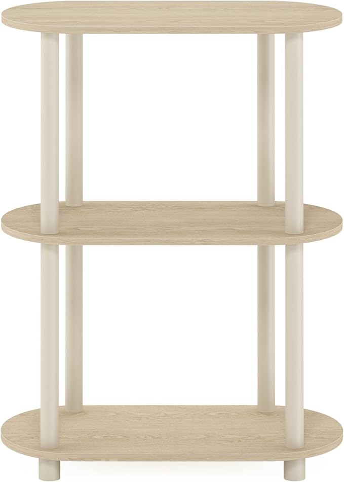 Furinno Turn-N-Tube No Tools 3-Tier Modern Oval Side Display Rack, Bauhaus - Image 7