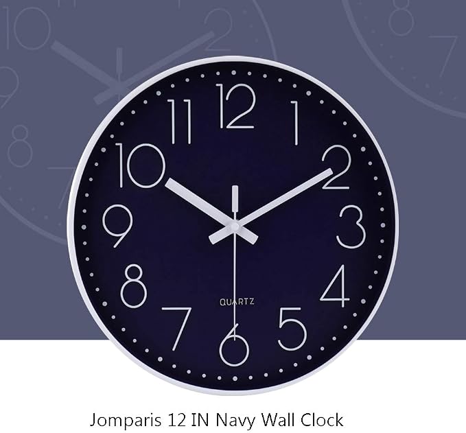 jomparis 12 Inch Silent Non-Ticking Battery Operated Quality Quartz Round Wall - Image 6