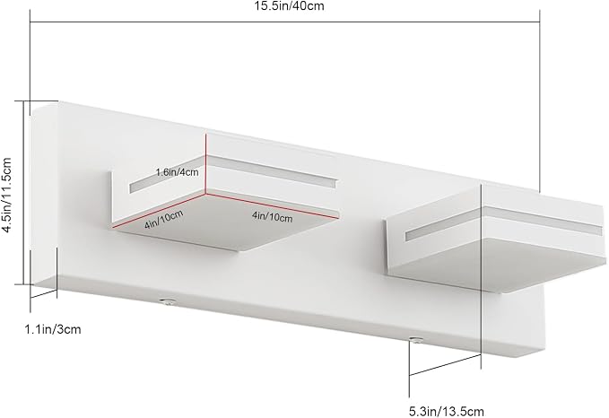 SineRise LED Modern Bathroom Vanity Light Fixtures, Matte White Modern Acrylic - Image 3