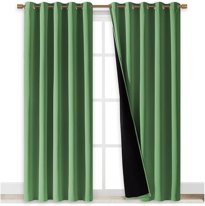NICETOWN 100% Blackout Window Curtain Panels, Forest Green, Cold and Full Light - Image 2