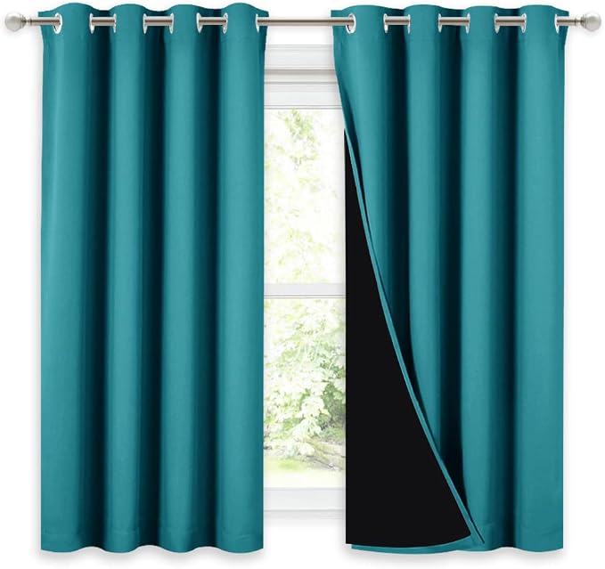 NICETOWN 100% Blackout Curtains 54 inches Long, Double-Deck Completely Blackout by NICETOWN