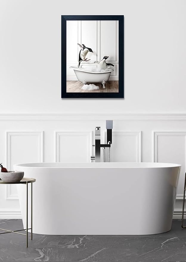 Kids Bathroom Wall Decor Funny Bathroom Wall Art Black and White Wall Decor - Image 9