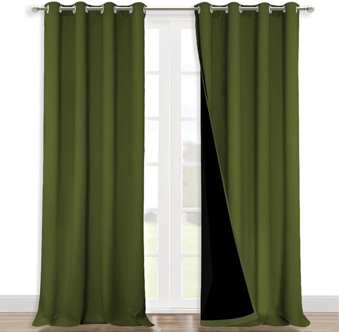 NICETOWN 100% Blackout Blinds, Olive Green, Laundry Room Decor Window Treatment by NICETOWN