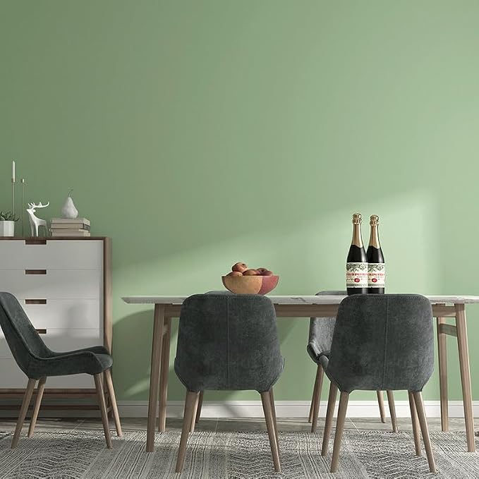 Safiyya 393"x17.7" Light Green Peel and Stick Wallpaper Green Solid Color - Image 8