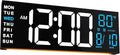 JALL 16" Large Digital Wall Mount Clock, Count Down Timer, Big LED, RGB Color by JALL