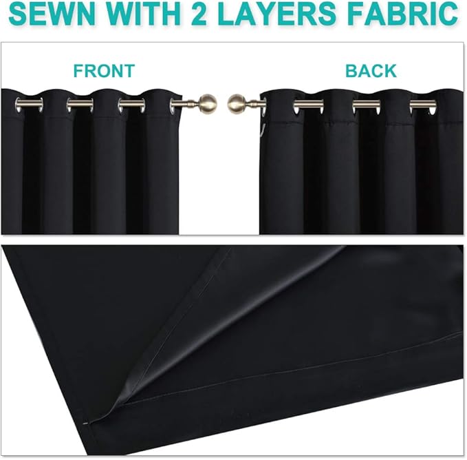 NICETOWN 100% Blackout Window Curtain Panels, Full Light Blocking Drapes - Image 5