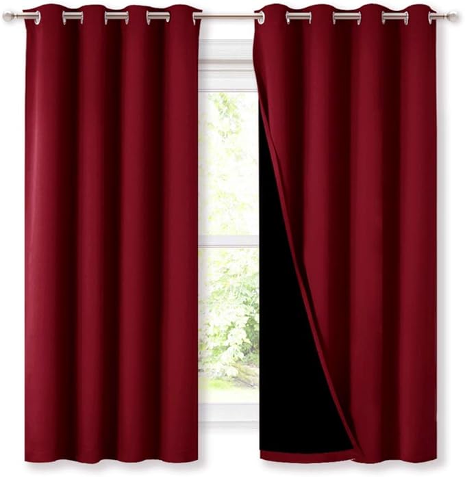 NICETOWN 100% Blackout Blinds, Burgundy Red, Laundry Room Decor Window by NICETOWN