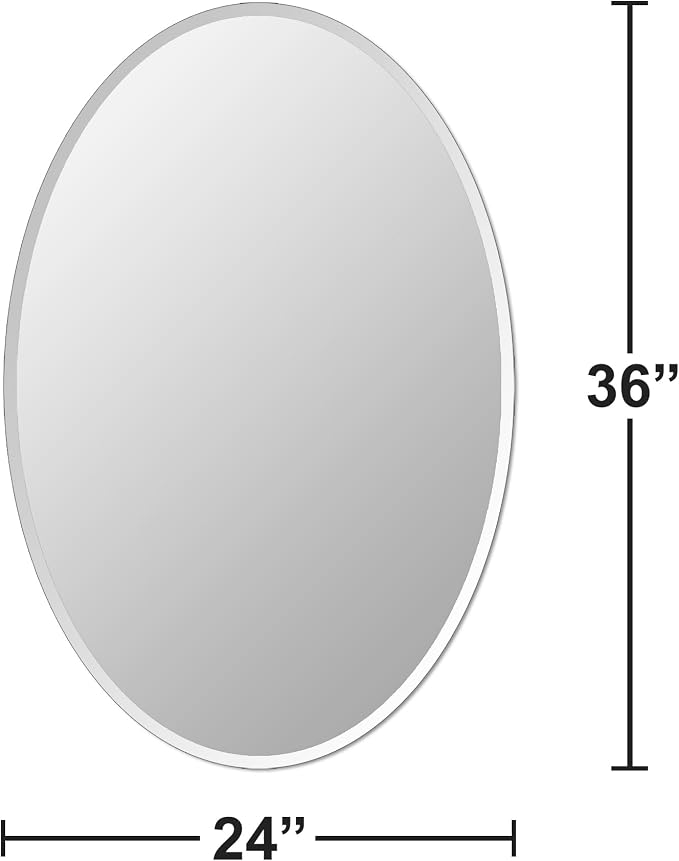 Frameless Oval Mirror, Bathroom Mirror - Image 3