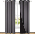NICETOWN Grey Full Shade Curtain Panels, Pair of Thermal Insulated & Energy by NICETOWN