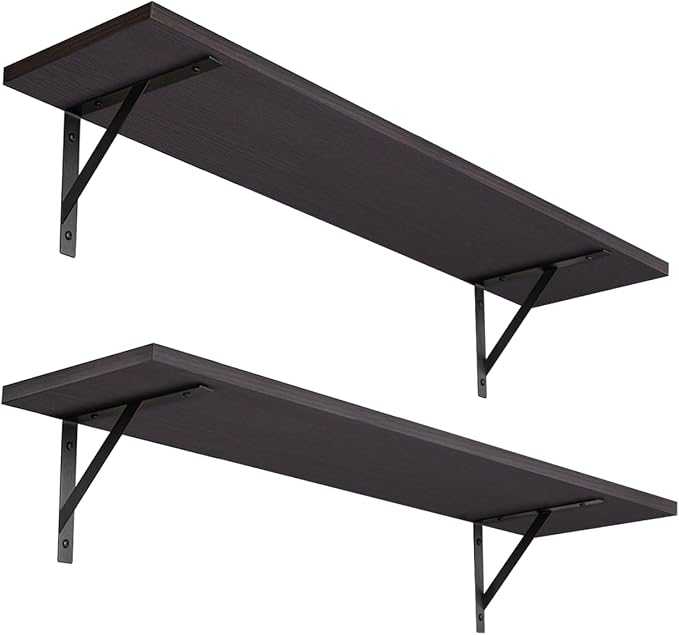 DINZI LVJ Long Wall Shelves, 23.6 Inch Wall Mounted Shelves Set of 2, by DINZILVJ
