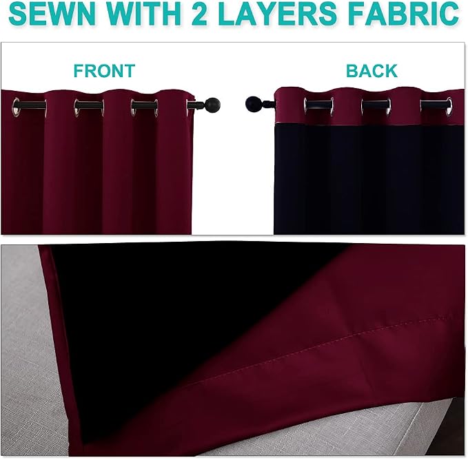 NICETOWN 100% Blackout Short Curtains - Image 5