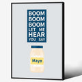 Black Framed Canvas Wall Art Posters Vintage Mayonaise Jar Prints Funny Kitchen by PDFI