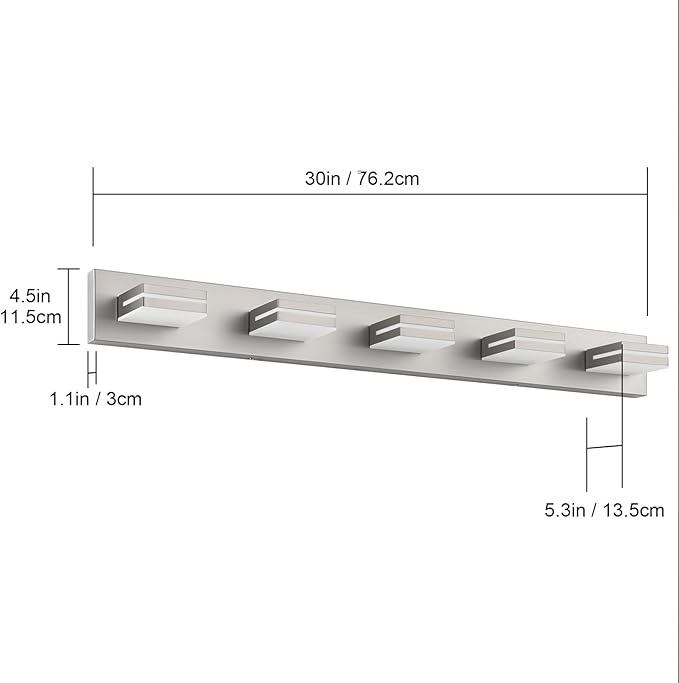SineRise LED Modern Bathroom Vanity Light Fixtures, Brushed Nickel Modern - Image 6