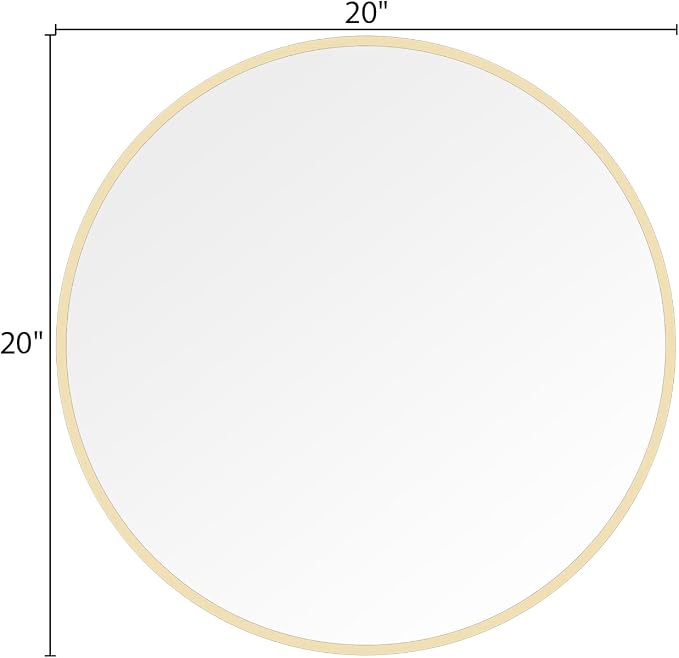 WallBeyond 20 inch Round Mirror Gold Circle Wall Mirror - Image 7