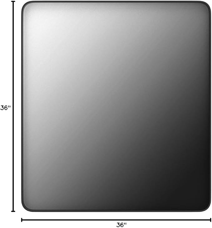 LOAAO 36X36 Inch Black Metal Framed Bathroom Mirror - Image 8