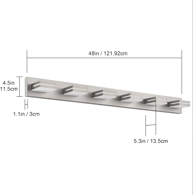 SineRise LED Modern Bathroom Vanity Light Fixtures, Brushed Nickel Modern - Image 6
