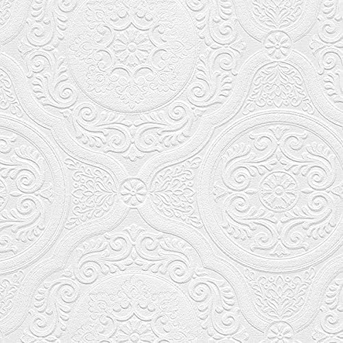 Manhattan Comfort Carter Series Vinyl Textured Paintable Floral Scroll Boarded - Image 2