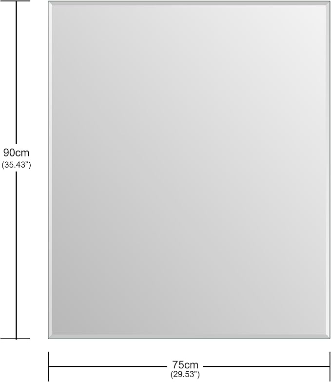 Frameless Bathroom Mirror for Wall, Rectangle Beveled Edge Mirror for Over Sink - Image 4
