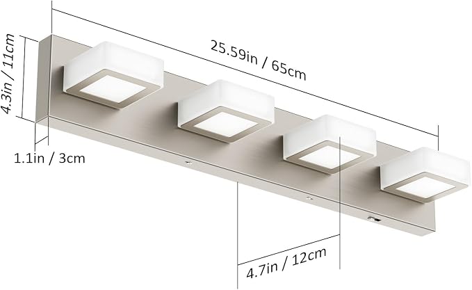 Ralbay 5 Color Temperature Brushed Nickel Vanity Lights - Image 6