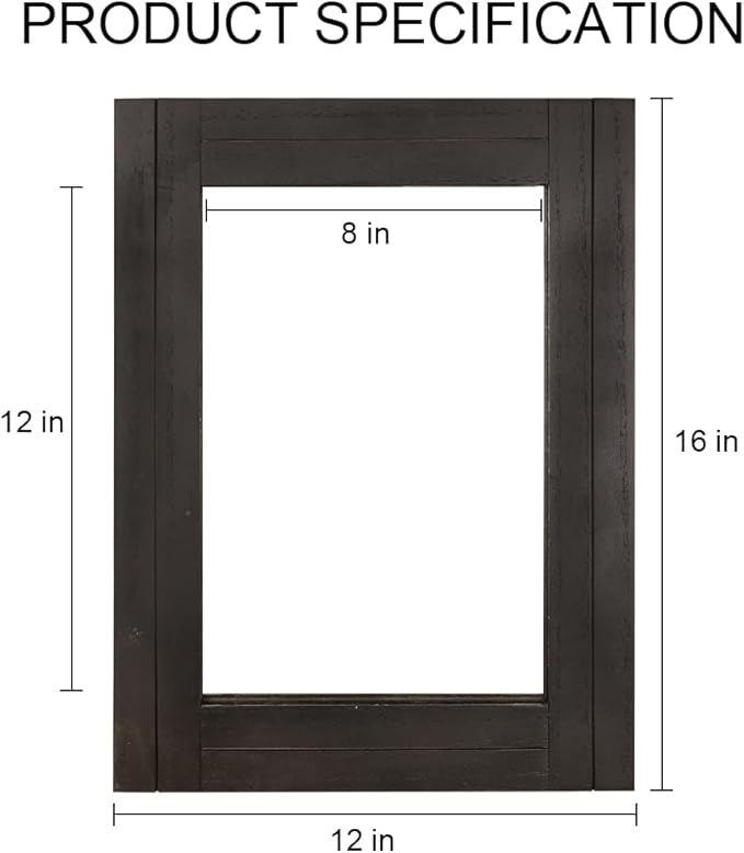 Rectangle Wall Mirror for Bathroom, Distressed White Wood Decor - Image 4