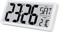 TXL 14.2" Large Digital Day Wall Clock, Custom 8 Languages Calendar, Count by TXL